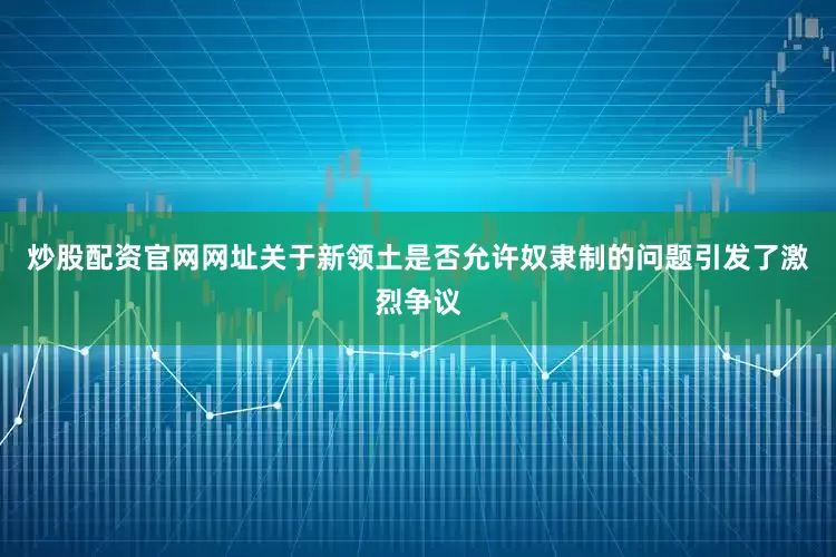 炒股配资官网网址关于新领土是否允许奴隶制的问题引发了激烈争议